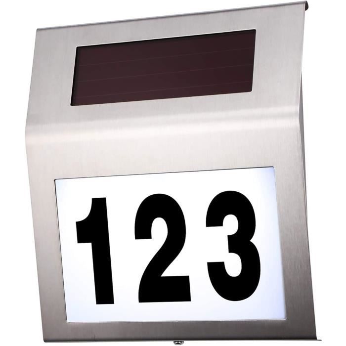 Plaque De Maison Lumineuse LED Solaire Personnalisable - Numéro De Porte Lumineux Acrylique