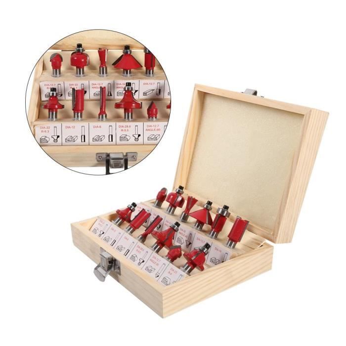 12 Fraises à défoncer mèches carbure pour défonceuse outils menuiserie 8mm noir