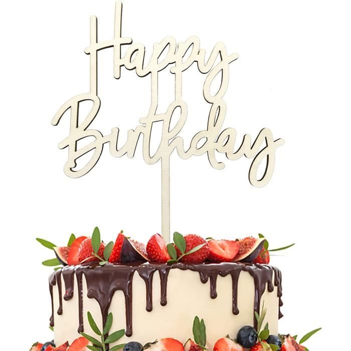 12 Décorations Gâteau Boule Disco YGCHEN - Happy Birthday - Pour Fête Anniversaire - Non Comestible