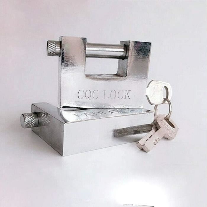 Lot De 4 Cadenas Acier Antirouille Avec 3 Clés - Sécurité Renforcée, Pour Portail, Porte, Garage, Dimensions 6,5x9 Cm