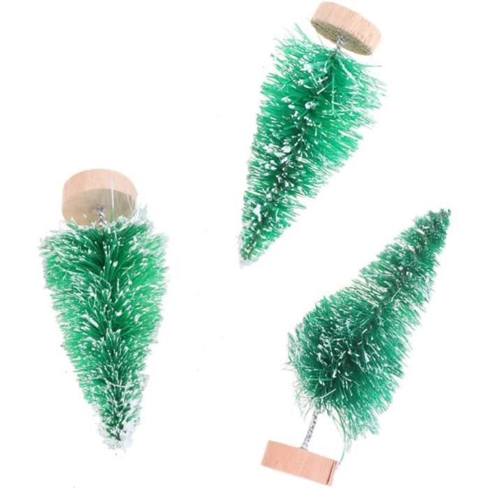 18 Pcs Fibre Optique Mini Sapin De Noël Flocon Sapin De Noël Neige