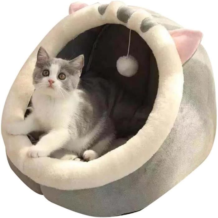 Lit pour Chat - Tapis De Grotte Lavable | Lit Niche pour Chat D'intérieur | Lit pour Chat Grotte De Chat Maison | Lit Confortable