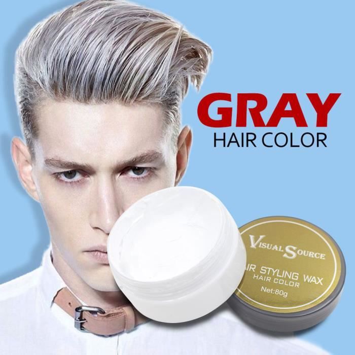 Cheveux Cire Hommes Femmes Grand Mère Cheveux Cendres Gris Boue Temporaire 80ghair 1301