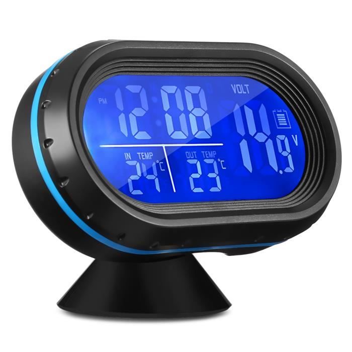À faire soi-même multifonction Horloge Voiture Température Batterie Moniteur de tension Voltmètre DC 12 V