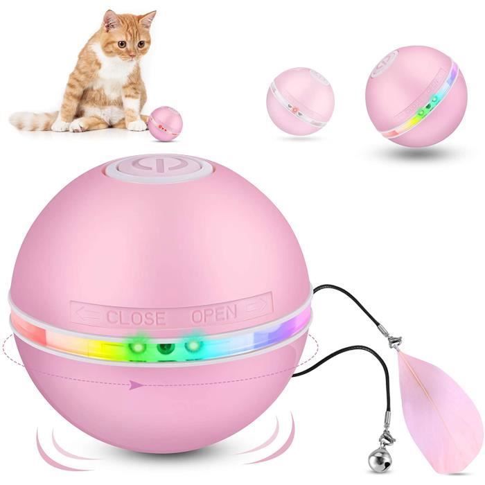 Meilleurs prix pour Jouet Pour Chat Interactives Balles Pour Chats Avec Lumières Led,Auto-Rotative à 360 Degrés,Chargement Usb,Pour Animaux Chien