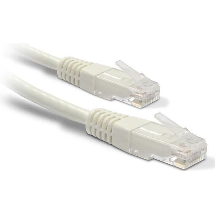 METRONIC 495513 Cordon Ethernet RJ45 droit Cat.6A - 20m - Cdiscount  Informatique