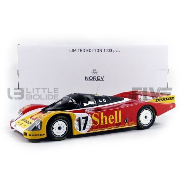 Voiture Miniature de Collection - NOREV 1/18 - PORSCHE 962 C Shell - Le Mans 1988 - Yellow / Red / Black - 187413