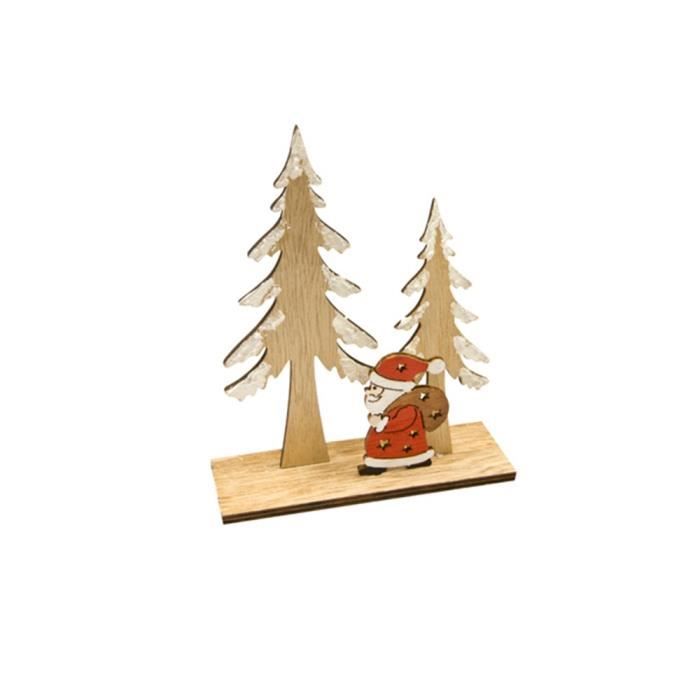 Deco Table Sapins Pere Noel Socle Bois 14 5x12x4cm Rouge Decors De Table Noel Achat Vente Decors De Table Cdiscount