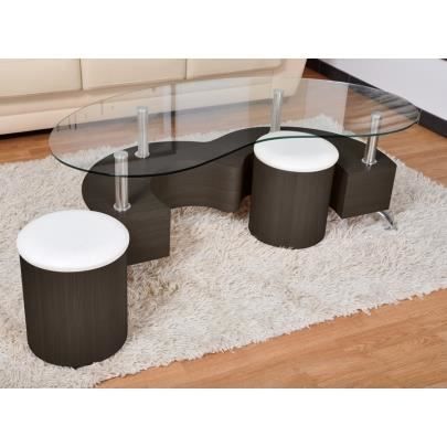 Table Basse Wenge Pouf