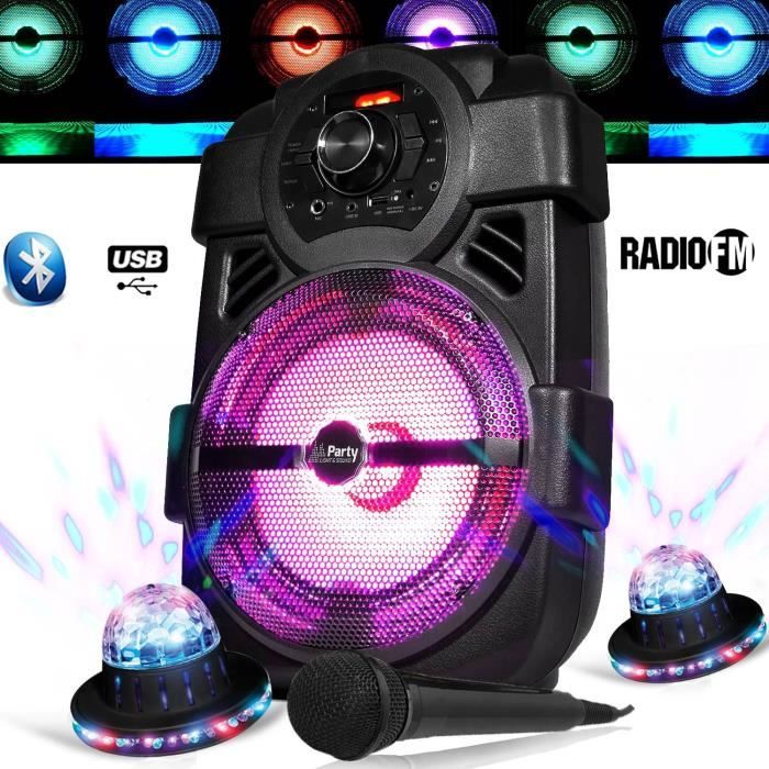Enceinte Portable Karaoké Boost – 400W RMS – Bluetooth, USB, AUX – Modèle 80vhf-bt