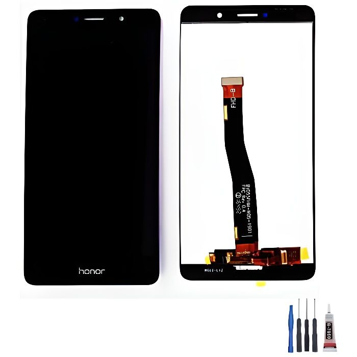 Ecran LCD et Vitre tactile Noir Sur Châssis Pour Honor 8A JKT
