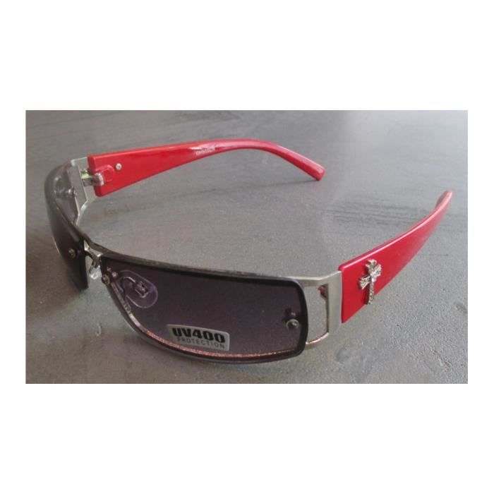 Lunette de soleil rouge homme discount