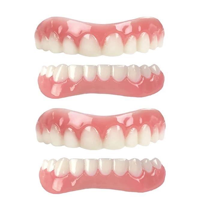 2 Paires Prothèse Dentaire Cosmétique,Fausse Dent Naturel a Poser, Dentier  Sourire Parfait, Dentier Provisoire Dentier Amovible Haut - Cdiscount Au  quotidien