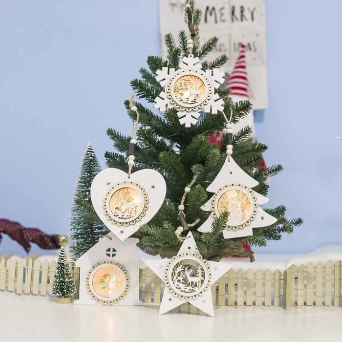 Decoration De Noel Lumiere Led Decoration De Noel En Bois Ornement Lumiere Led Pere Noel Cerf Panier Lampe Lumineuse Sapin De Noel A Monter Soi Meme A Suspendr Achat Vente Sapin Arbre De Noel