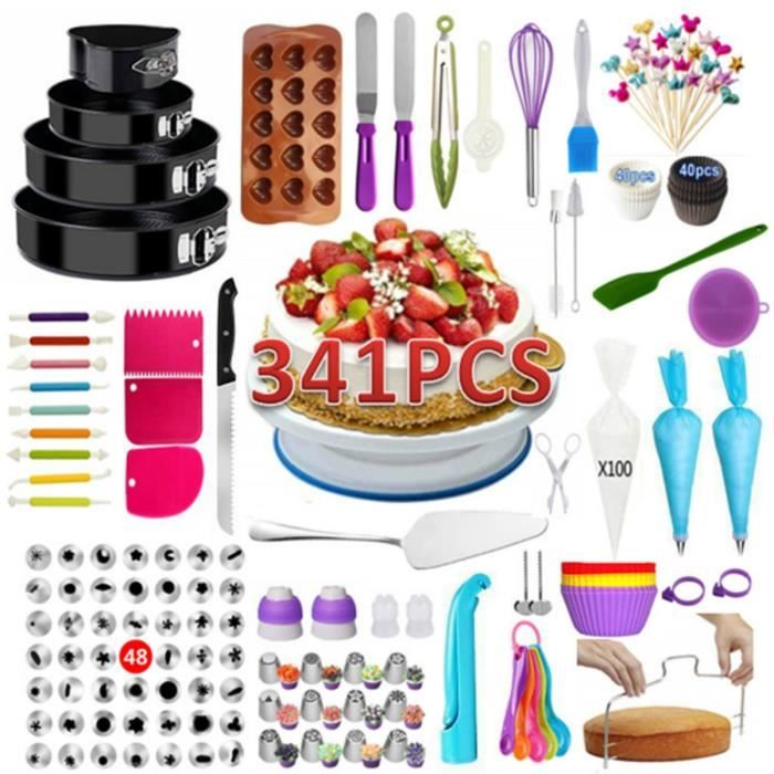 138pcs, Kit De Fournitures De Décoration De Gâteaux Pour Débutants, Outils  De Pâtisserie, 1 Support De Plateau Tournant, 48 Embouts Numérotés, Spatule