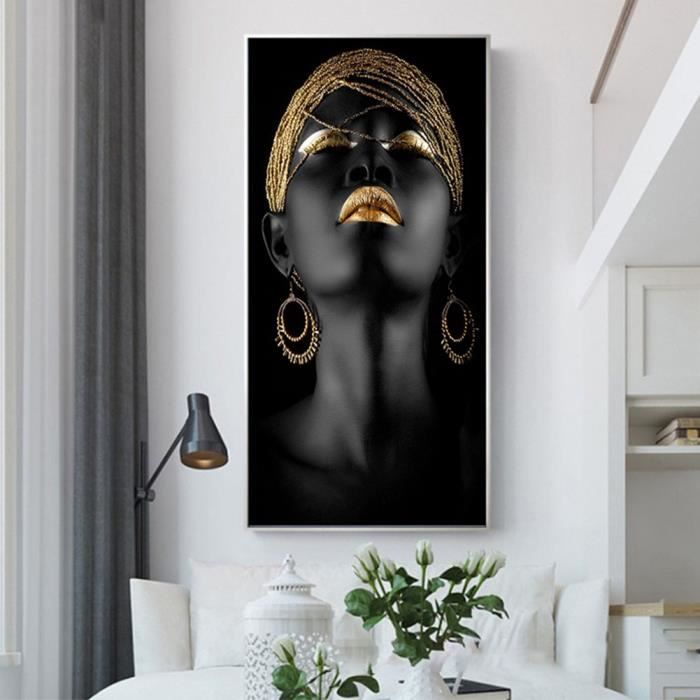 40x80cm Peinture sur toile, Decoration murale salon, Tableau mural  decoration salon, Toile peinture SANS CADRE Y010159_African Girl -  Cdiscount Beaux-Arts et Loisirs créatifs