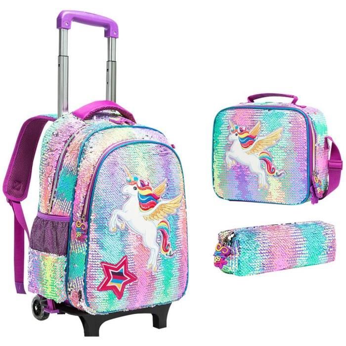 cartable fille paillette