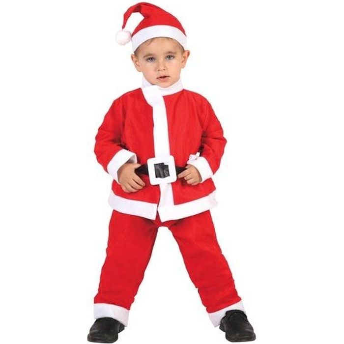 Déguisement père Noël garçon 9-12 ans - Marque - Modèle - Rouge - Polyester - Intérieur
