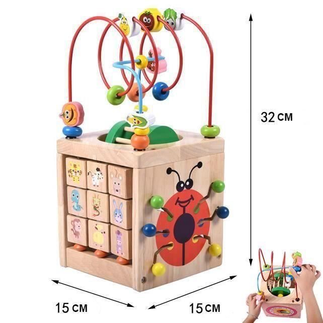 Activite Cube D Eveil Motricite Decouvertes Jouet De Bebe Jeu D Eveil Premier Age Enfant Educatif Cadeaux D Anniversaire Noel Fete Cdiscount Jeux Jouets