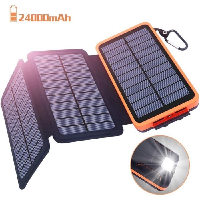 Power Bank Solaire 70000mAh Avec Manivelle - PD30W, Charge Sans Fil 15W, 6 Sorties, Lampe Torche SOS - Pour Outdoor Et Urgences