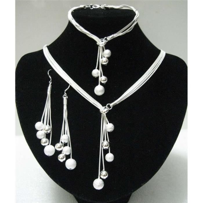 Trois perles à cinq fils de haute qualité, couleur argent sterling N925, bijoux de mariage pour femmes, cadea