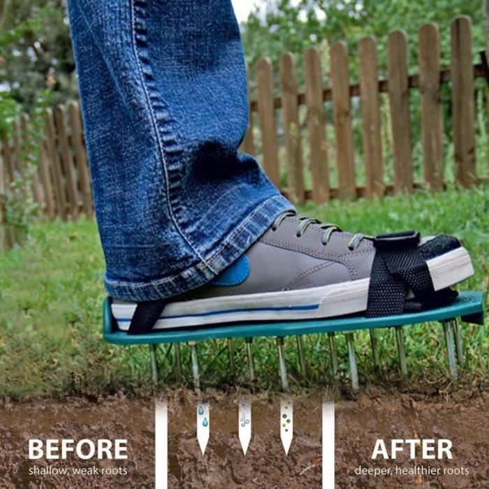Chaussures Aérateurs De Pelouse - Picots 4,2 Cm En Alliage Alu - Aération Sol Sans Machine - Pour Gazon, Jardin, Terrasse