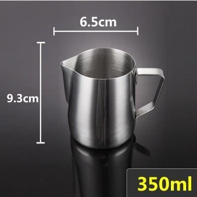 Pichet à Lait Sans Poignée Normcore - Acier Inoxydable 18/8, Bec Rond, Revêtement Antiadhésif - 600 Ml Pour Latte Art