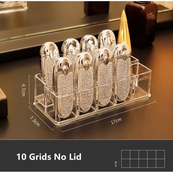 Boîte De Rangement Acrylique Avec 3 Compartiments - Pour Masques Et Accessoires