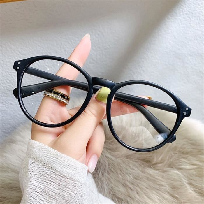 Noir mat Dioptrie 3 Fini Myopie Lunettes Femmes Vintage Anti