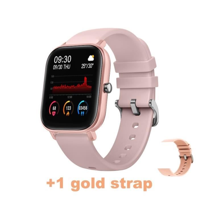 Montre connectee SENBONO IP67 P8 montre intelligente bracelet hommes femmes Sport horloge moniteur de Type pink with G strap Cdiscount Telephonie