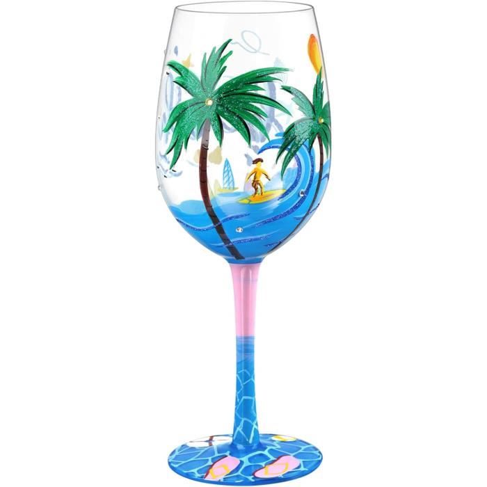 6 verres à vin d'Alsace décor FARANDOLE