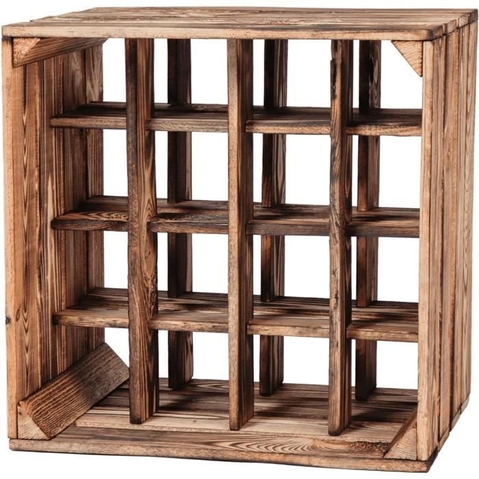 CHICCIE Casier à Vin Wino En Bois - Greta Flaé - Caisse En Bois Blanc