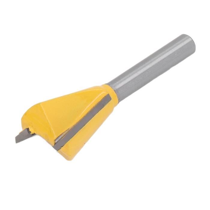 Fraise à Rainurer En V 150° - Sourcing Map - Diamètre 16mm, Tige 6mm En Acier Titane - Pour Bois, Contreplaqué, MDF