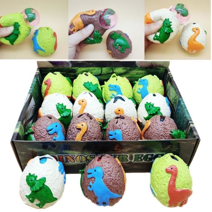 Lot 3 Œufs Dinosaure à Presser – Jouet Antistress TPR – Soulage L’Anxiété – Cadeau Enfants Et Adultes – Pour Détente
