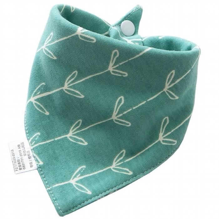8 Bavoirs Bébé Bandana Triangle - 100% Coton Mousseline, 4 Couches, Boutons-pression - Pour Salive, Repas, 0 à 36 Mois