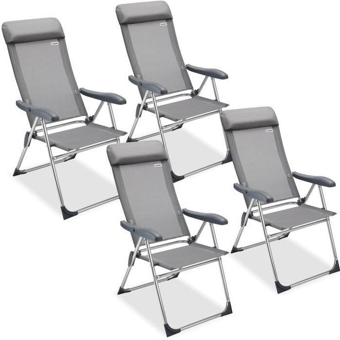 4x Chaises De Jardin Pliante Aluminium 60 X109cm Achat Vente