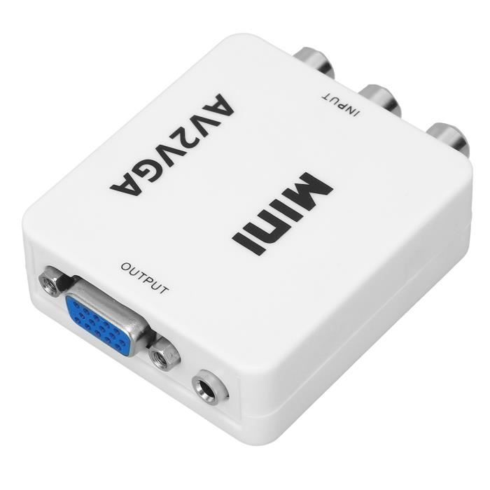 Nicoone Mini HD 1080P VGA vers BNC Convertisseur vidéo VGA vers BNC Sortie Vidéo de Surveillance Adaptateur Convertisseur Vidéo avec Câble USB
