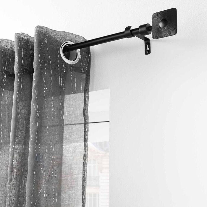 Tringle extensible en kit Noir 120-210 cm