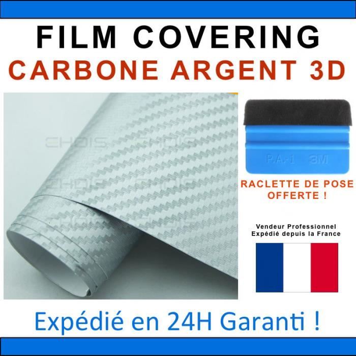 Film Vinyle Carbone 3D Vert Thermoformable - Rouleau 152cm X 50cm, Pour Personnalisation