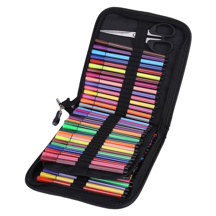 Trousse à Crayons De Couleur Avec 200 Emplacements Avec Fermeture éclair En Cuir Synthétique De