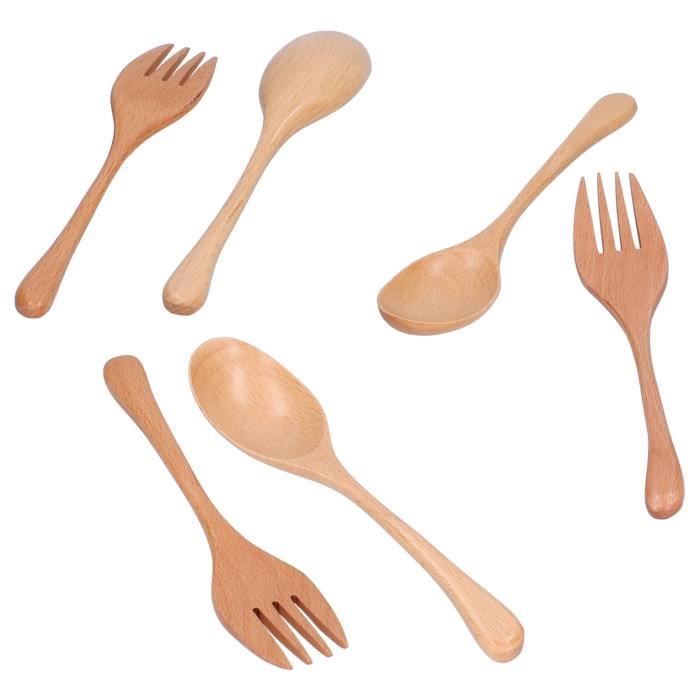 Ustensiles Fête écologiques Lot De 200 Fourchettes En Bois Naturel - 8.5cm - Pour Frites Et Snacks Fourchettes Frites Bois Naturel