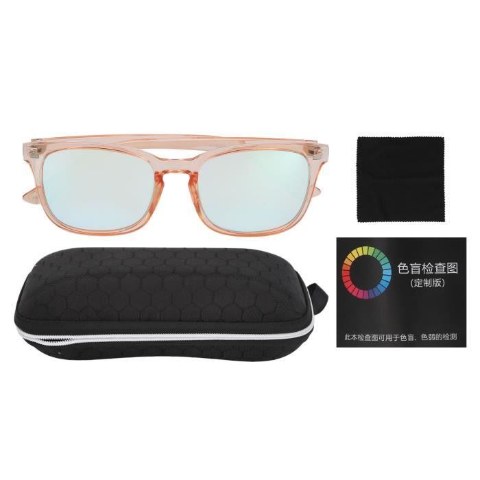 Hililand Lunettes de couleur aveugles Lunettes de couleur aveugle rev tement double face rose plein cadre unisexe lunettes
