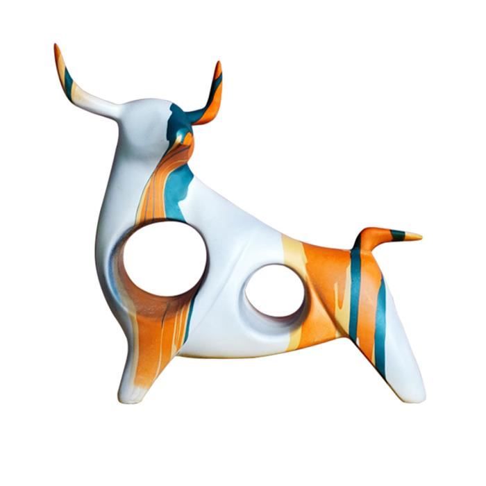VACHE En CÉRAMIQUE Craquelé Émaillée Décoration Collection
