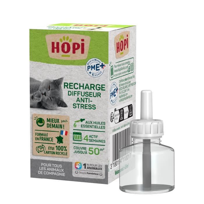 Comparer les prix de HOPI Recharge Diffuseur anti stress chat, chiens, lapins, rongeurs 45 ml - Favorise le calme et bien-être - Fabriqué en France