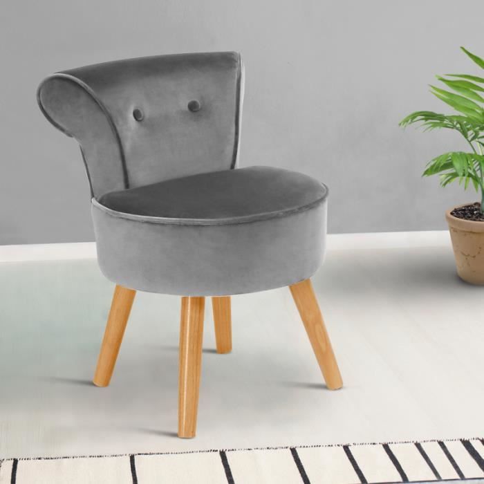 fauteuil crapaud en velours gris - idmarket - style scandinave-moderne - relaxation - intérieur