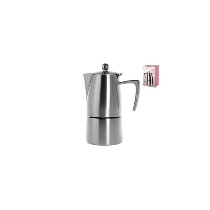 Cafetière Espresso Ilsa Turbo Express - Acier Inoxydable 18/10, Capacité 10 Cl (1 Tasse), Pour Cuisinière Cafetière Pour Plaque Gaz Vitrocéramique
