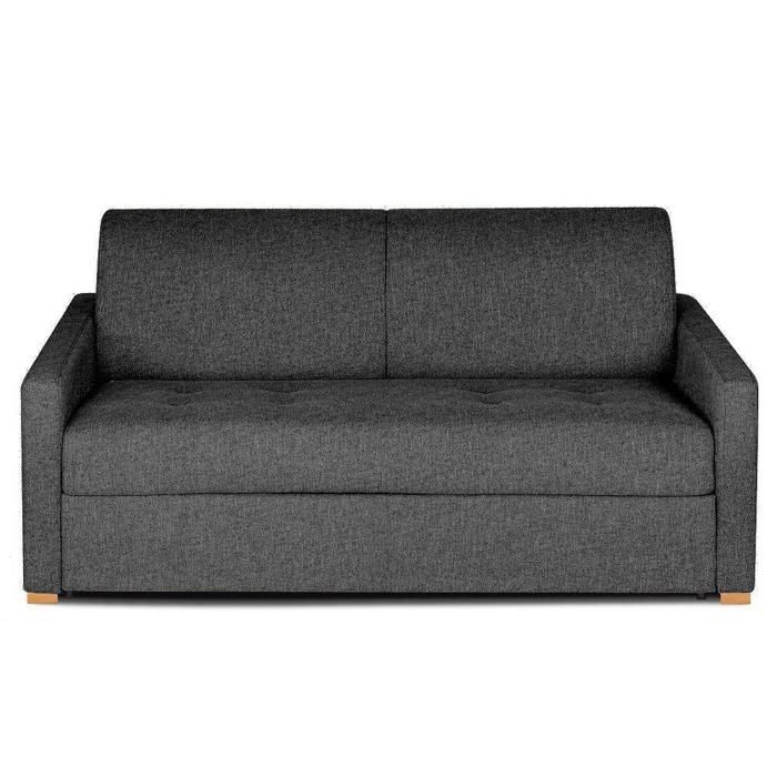 canape convertible rapido birdy 140cm matelas 16cm mono assise capitonnee tweed gris graphite gris tweed inside75 achat vente canape sofa divan cdiscount