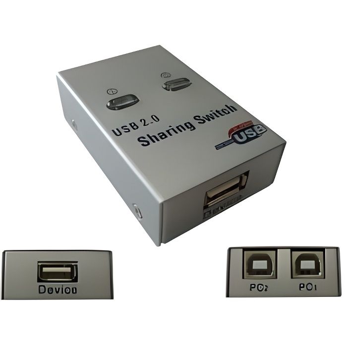 Boitier De Partage Usb 2.0 Automatique YUM Switch Partage USB 2.0 2/4 Ports Pour Imprimante Ou Scanner - Informatique Switch Pc Boitier De Partage Usb 2.0 Automatique YUM Switch Partage USB 2.0 2/4 Ports Pour Imprimante Ou Scanner - Informatique Switch Pc