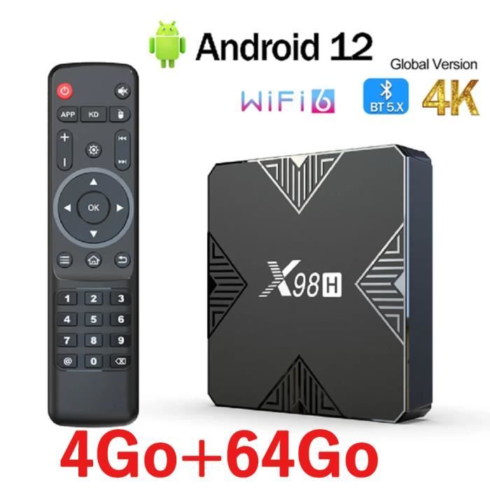 Boîtier TV Android 10.0 - 4K Ultra HD - Processeur Quad-Core - 2Go RAM - WiFi 2.4G - Stream Et Jeux Fluides