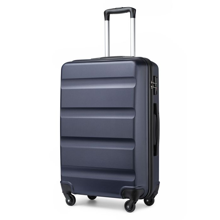 Valise Rigide Grande Taille 75 Cm ABS – 4 Roues Spinner, Serrure TSA, Ultra Légère Noir XL